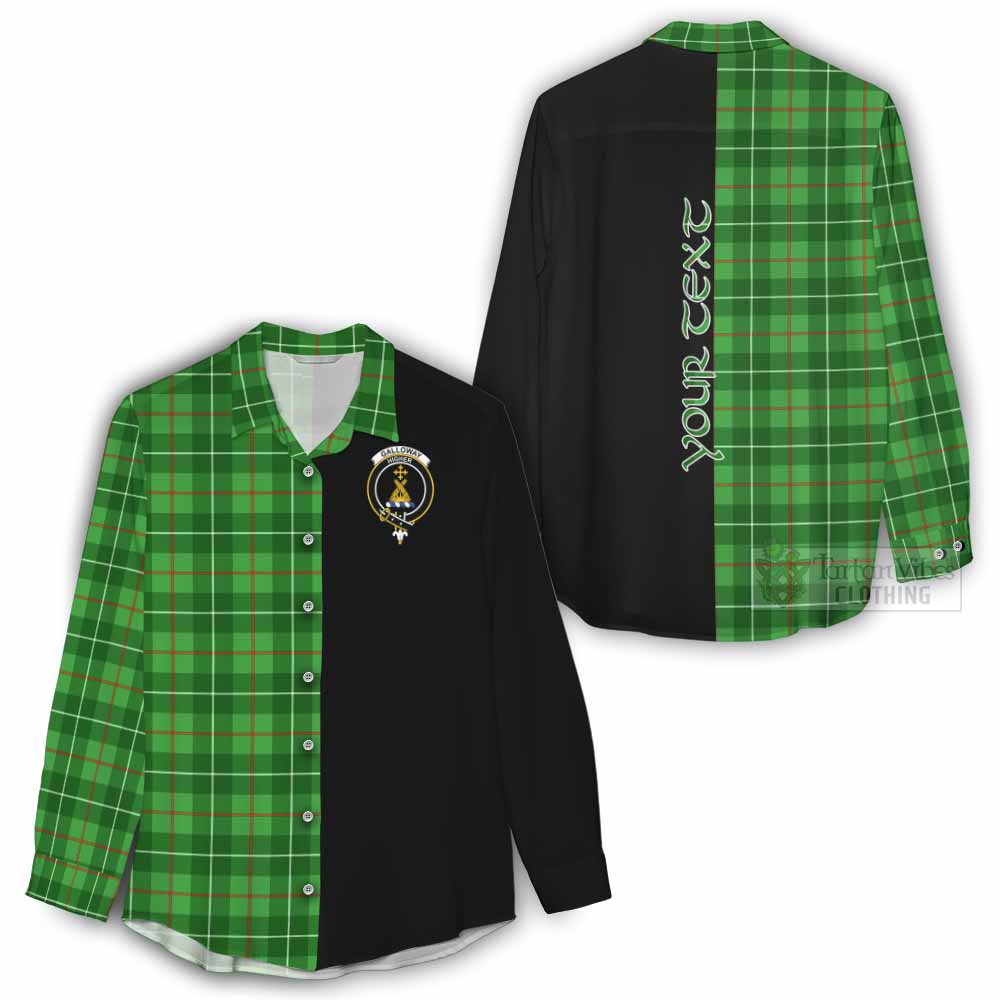 Tartan Vibes Clothing Galloway Tartan Women's Casual Shirt with Family Crest and Half Of Me Style