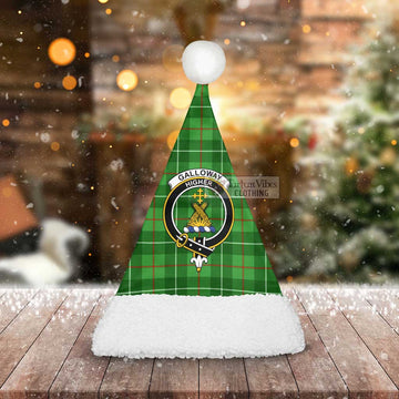 Galloway Tartan Christmas Santa Hats with Family Crest