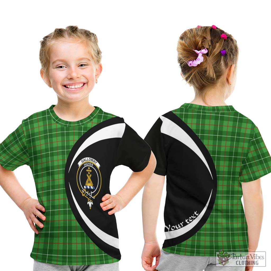 Galloway Tartan Kid T-Shirt with Family Crest Circle Style - Tartan Vibes Clothing