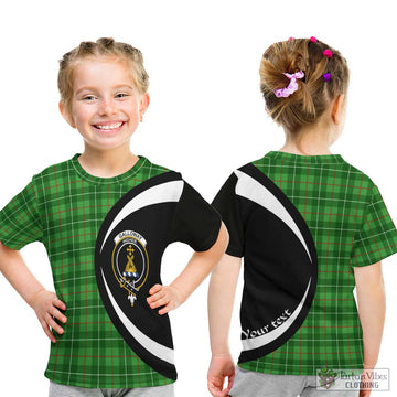 Galloway Tartan Kid T-Shirt with Family Crest Circle Style