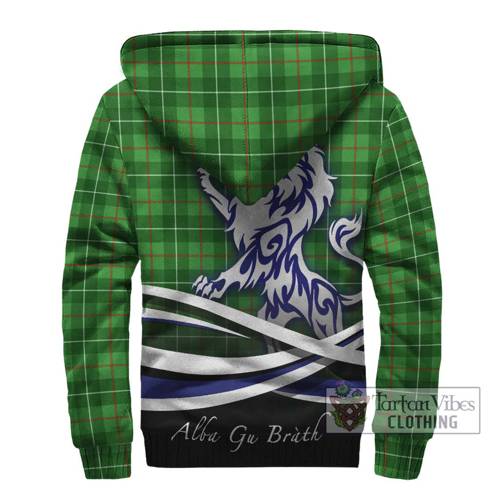 Galloway Tartan Sherpa Hoodie with Alba Gu Brath Regal Lion Emblem - Tartanvibesclothing Shop