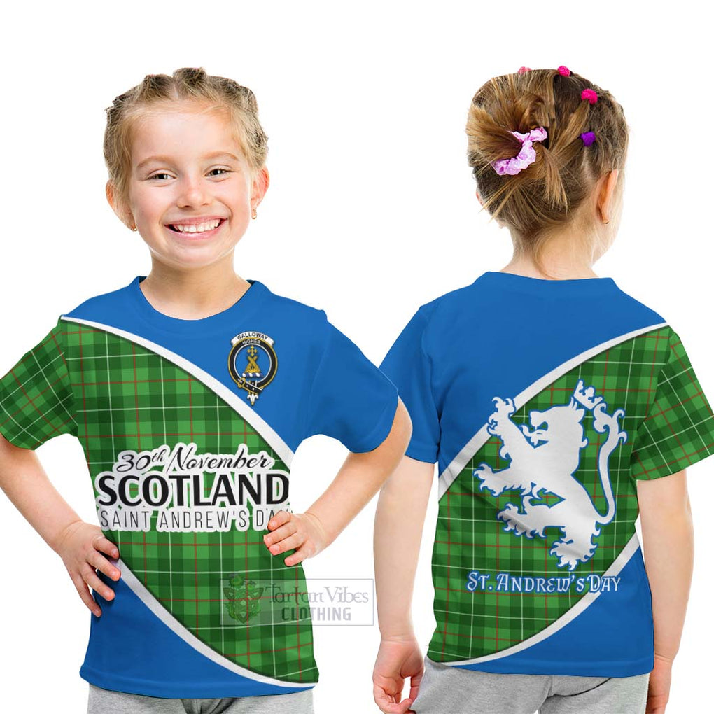 Tartan Vibes Clothing Galloway Family Crest Tartan Kid T-Shirt Celebrate Saint Andrew's Day in Style