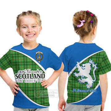 Galloway Family Crest Tartan Kid T-Shirt Celebrate Saint Andrew's Day in Style