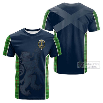 Galloway Tartan Cotton T-shirt with Family Crest and Lion Rampant Vibes Sport Style