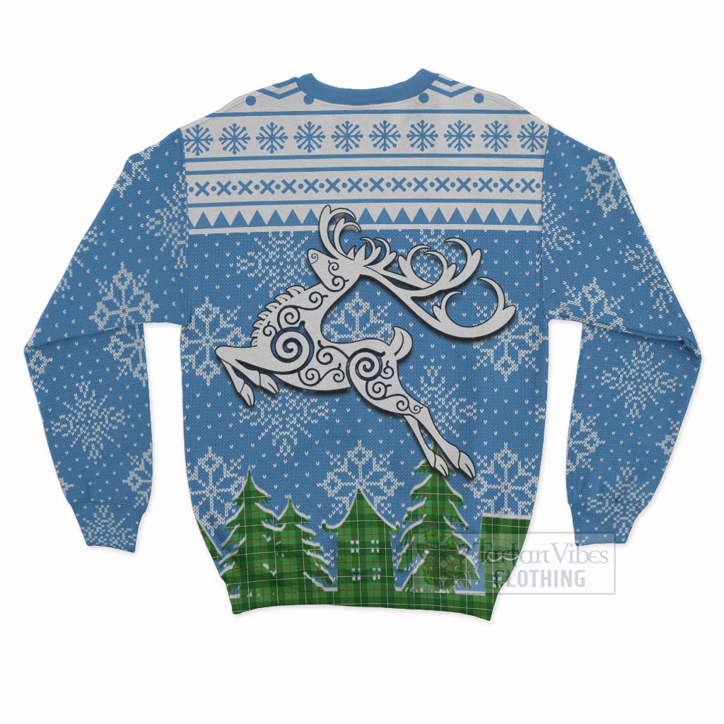 Tartan Vibes Clothing Galloway Clan Christmas Sweatshirt Celtic Reindeer Style