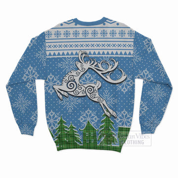 Galloway Clan Christmas Sweatshirt Celtic Reindeer Style