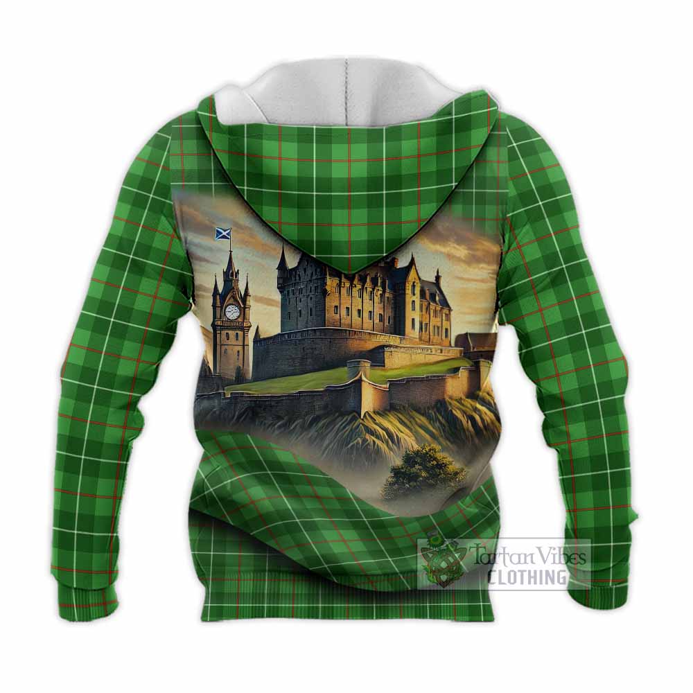 Galloway Tartan Family Crest Knitted Hoodie with Scottish Ancient Castle Style - Tartan Vibes Clothing