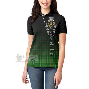 Galloway Tartan Women's Polo Shirt Featuring Alba Gu Brath Family Crest Celtic Inspired