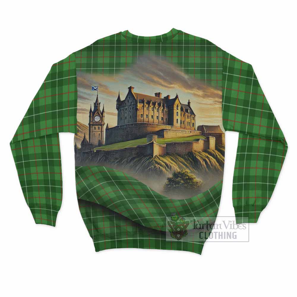 Galloway Tartan Family Crest Sweatshirt with Scottish Ancient Castle Style - Tartan Vibes Clothing
