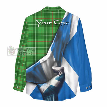 Galloway Tartan Women's Casual Shirt with Family Crest Scotland Patriotic Style