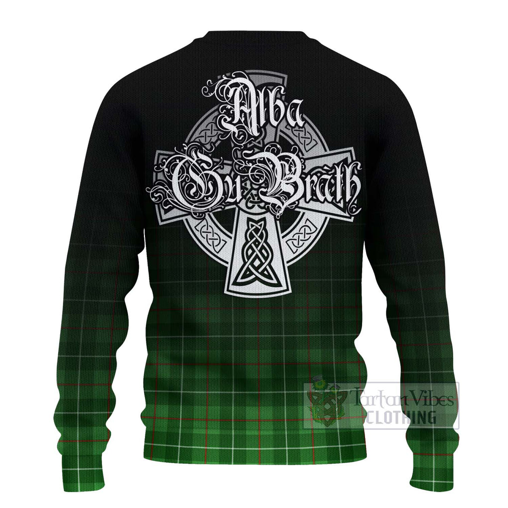 Tartan Vibes Clothing Galloway Tartan Knitted Sweater Featuring Alba Gu Brath Family Crest Celtic Inspired