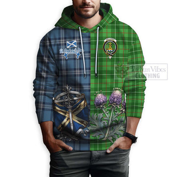 Galloway Tartan Hoodie Happy St. Andrew's Day Half Tartan Style