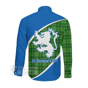 Galloway Family Crest Tartan Long Sleeve Button Shirt Celebrate Saint Andrew's Day in Style