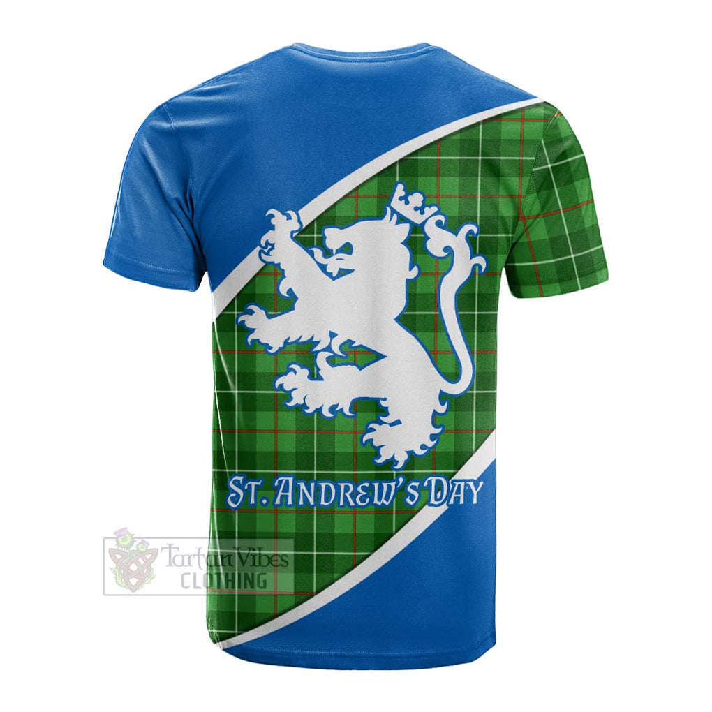 Tartan Vibes Clothing Galloway Family Crest Tartan Cotton T-shirt Celebrate Saint Andrew's Day in Style