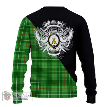 Galloway Tartan Ugly Sweater with Family Crest and Military Logo Style