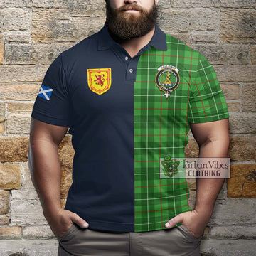 Galloway Tartan Polo Shirt Alba with Scottish Lion Royal Arm Half Style