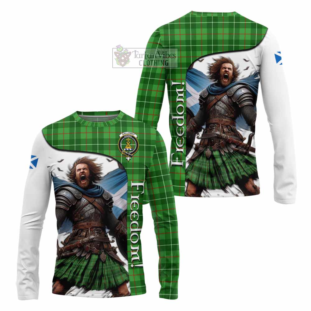 Tartan Vibes Clothing Galloway Crest Tartan Long Sleeve T-Shirt Inspired by the Freedom of Scottish Warrior