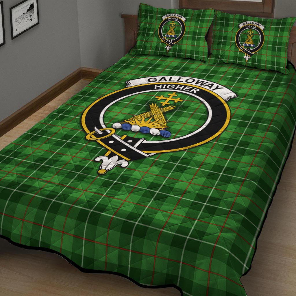 Galloway Tartan Quilt Bed Set with Family Crest - Tartan Vibes Clothing