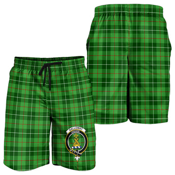 Galloway Tartan Mens Shorts with Family Crest