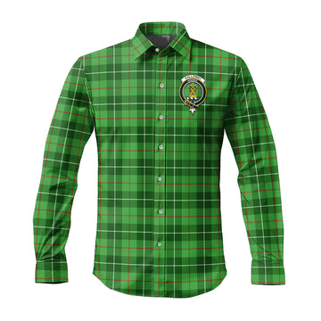 Galloway Tartan Long Sleeve Button Up Shirt with Family Crest