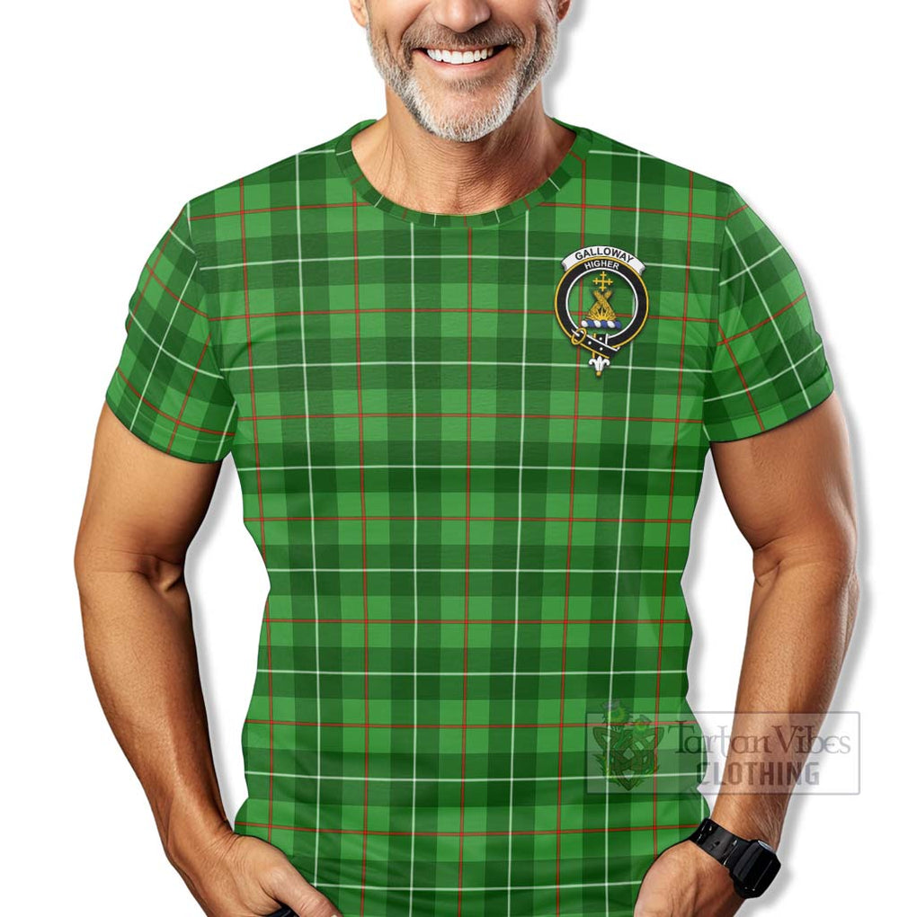 Tartan Vibes Clothing Galloway Tartan T-Shirt with Family Crest Celtic Skull Style