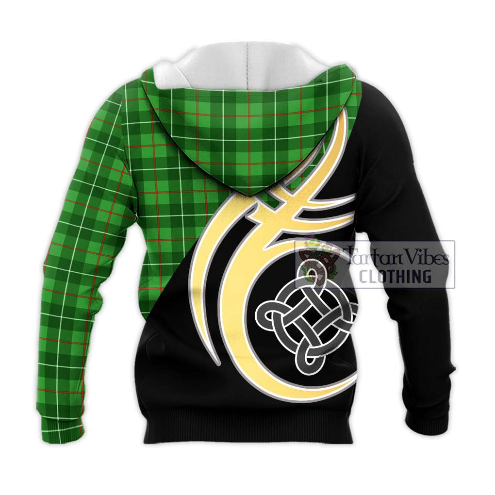 Galloway Tartan Knitted Hoodie with Family Crest and Celtic Symbol Style - Tartan Vibes Clothing