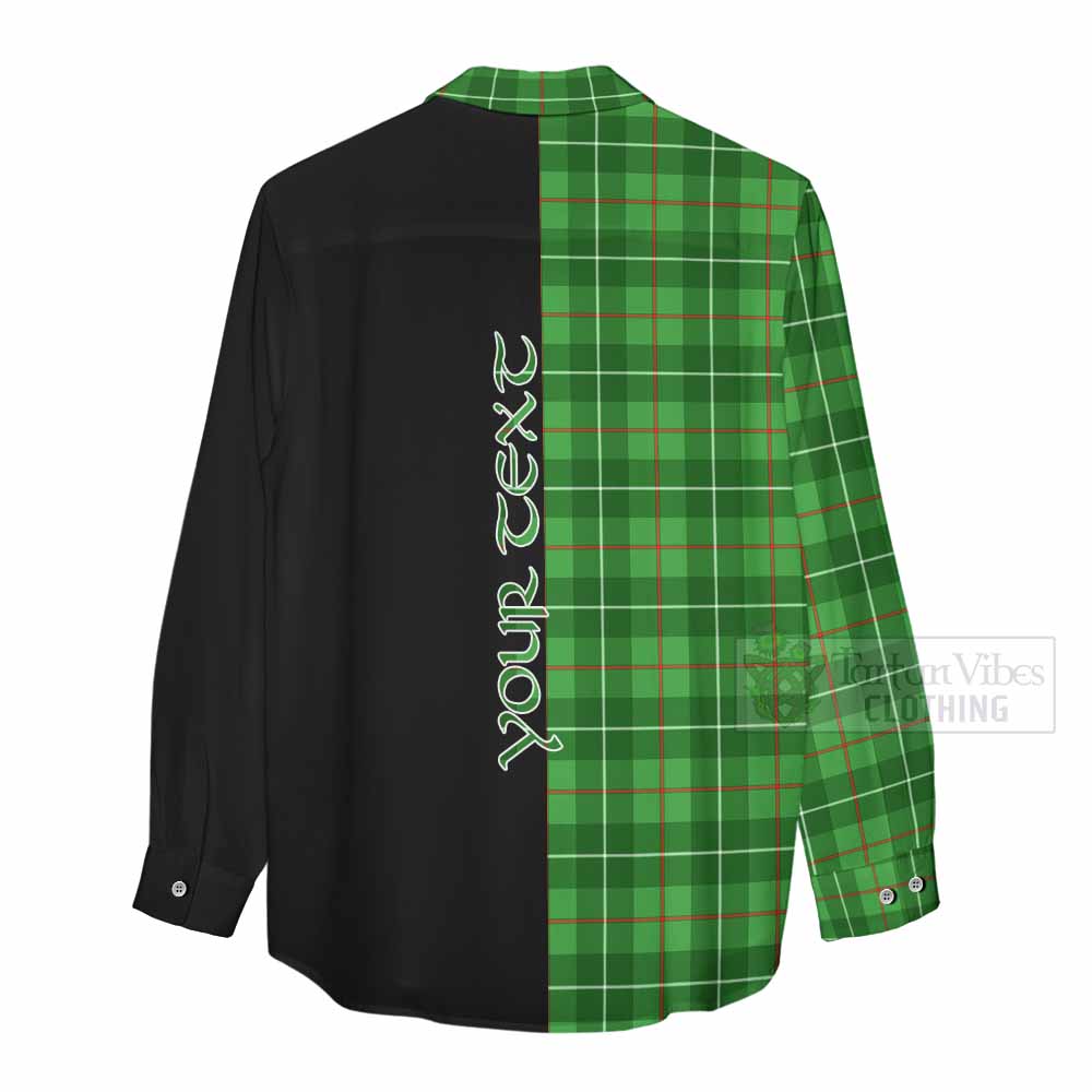 Tartan Vibes Clothing Galloway Tartan Women's Casual Shirt with Family Crest and Half Of Me Style