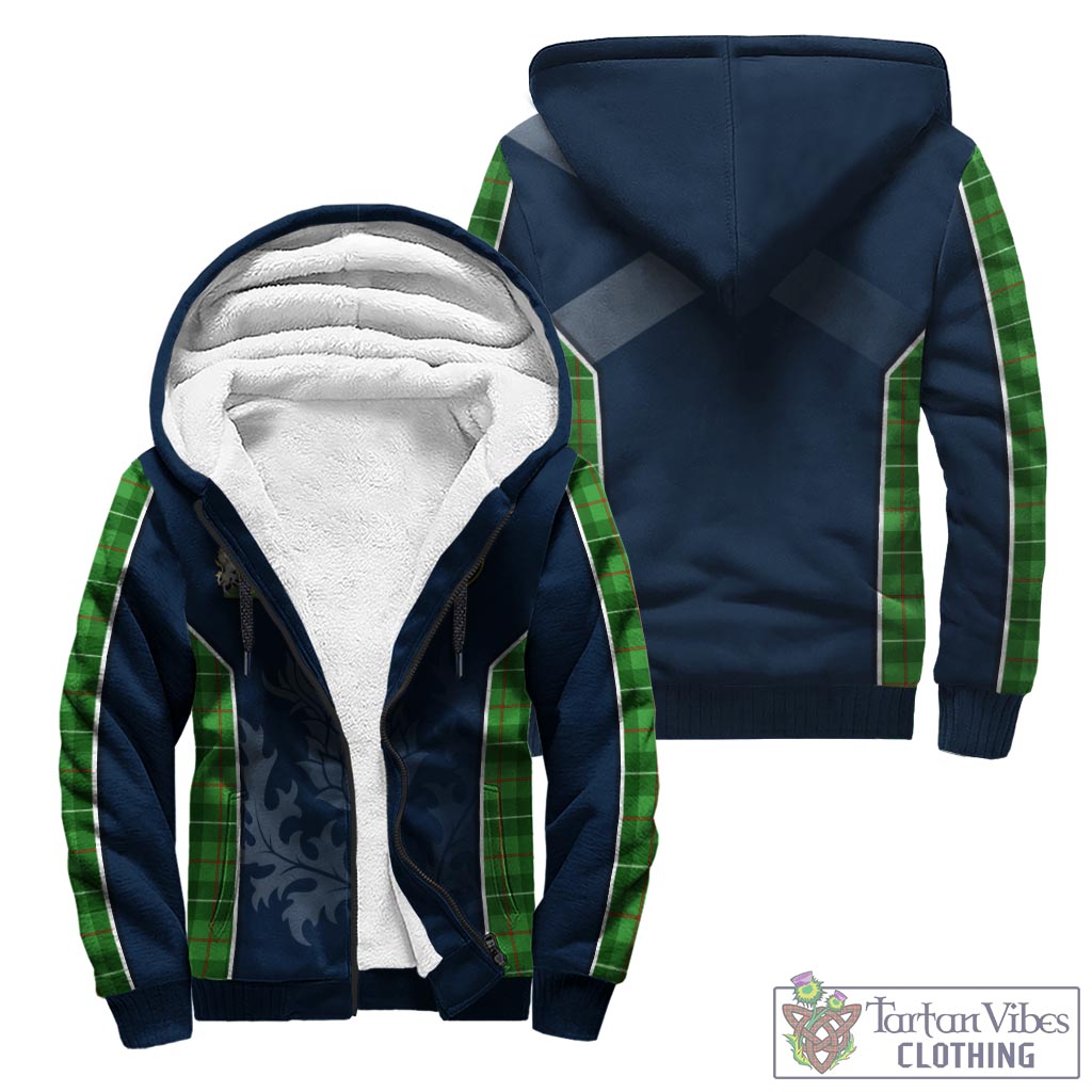 Tartan Vibes Clothing Galloway Tartan Sherpa Hoodie with Family Crest and Scottish Thistle Vibes Sport Style