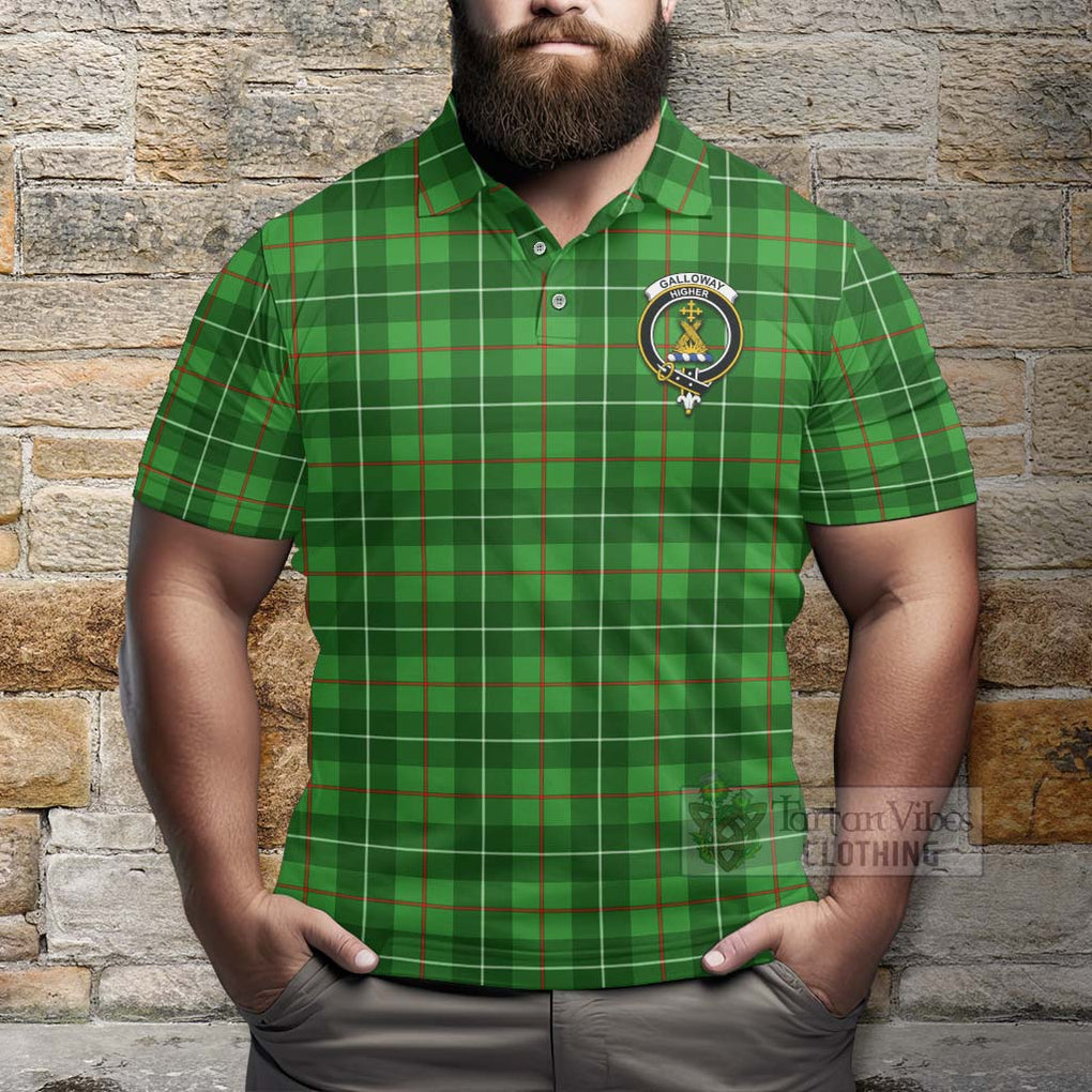 Tartan Vibes Clothing Galloway Tartan Polo Shirt with Family Crest and Bearded Skull Holding Bottles of Whiskey