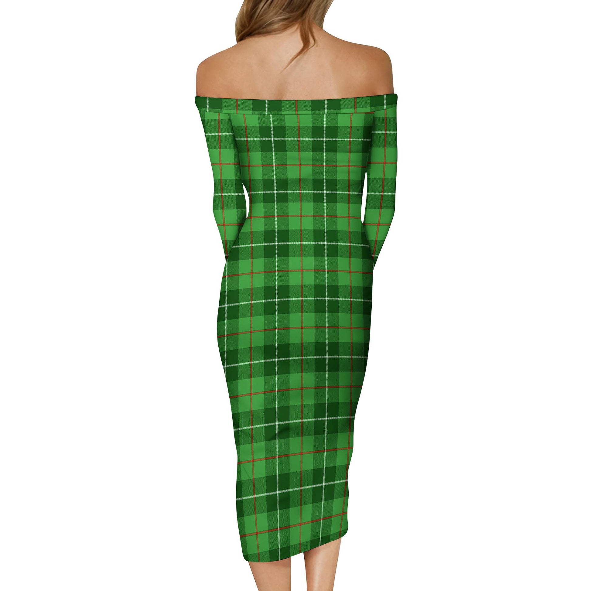 Galloway Tartan Off Shoulder Lady Dress - Tartanvibesclothing