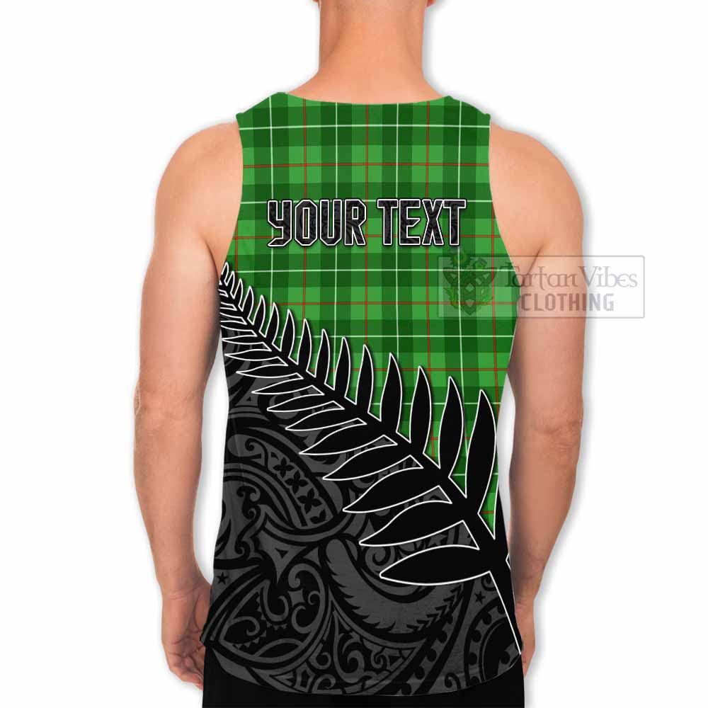 Tartan Vibes Clothing Galloway Crest Tartan Men's Tank Top with New Zealand Silver Fern Half Style