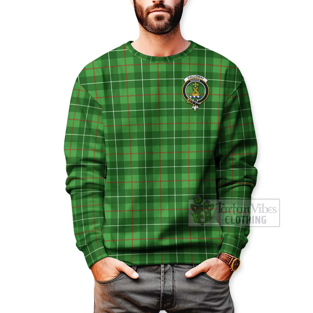 Tartan Vibes Clothing Galloway Tartan Sweatshirt with Family Crest Celtic Skull Style