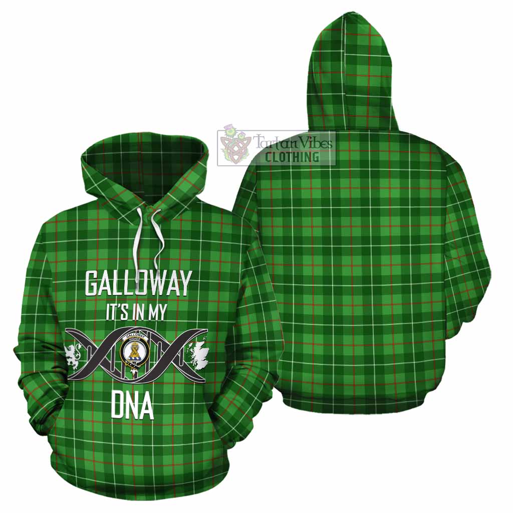 Tartan Vibes Clothing Galloway Tartan Cotton Hoodie with Family Crest DNA In Me Style