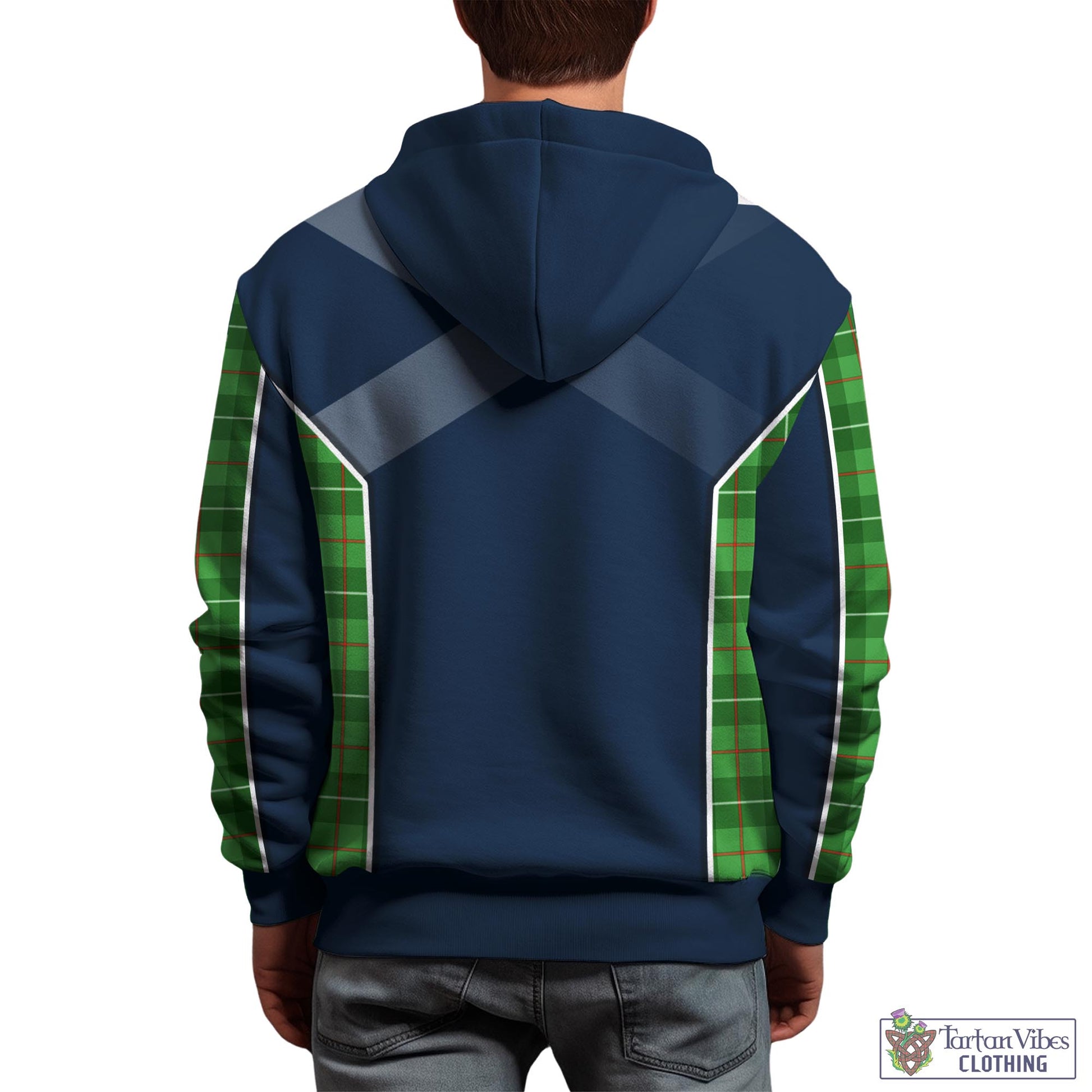 Tartan Vibes Clothing Galloway Tartan Hoodie with Family Crest and Lion Rampant Vibes Sport Style