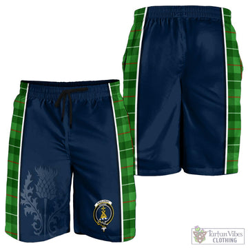 Galloway Tartan Men's Shorts with Family Crest and Scottish Thistle Vibes Sport Style