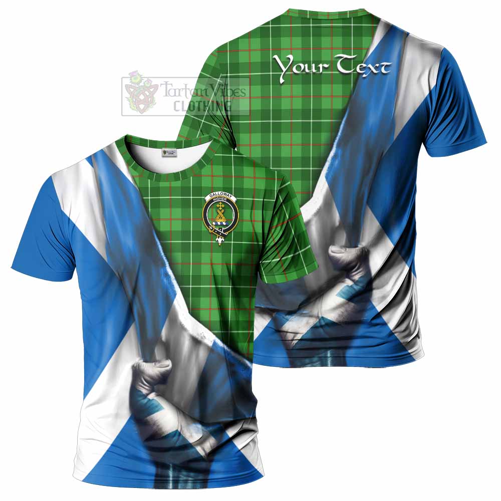 Tartan Vibes Clothing Galloway Tartan T-Shirt with Family Crest Scotland Patriotic Style