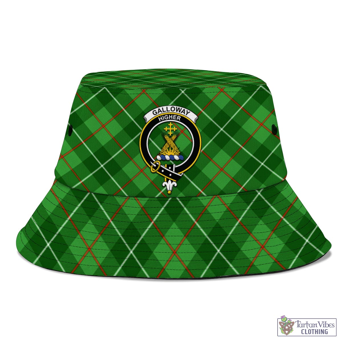 Tartan Vibes Clothing Galloway Tartan Bucket Hat with Family Crest