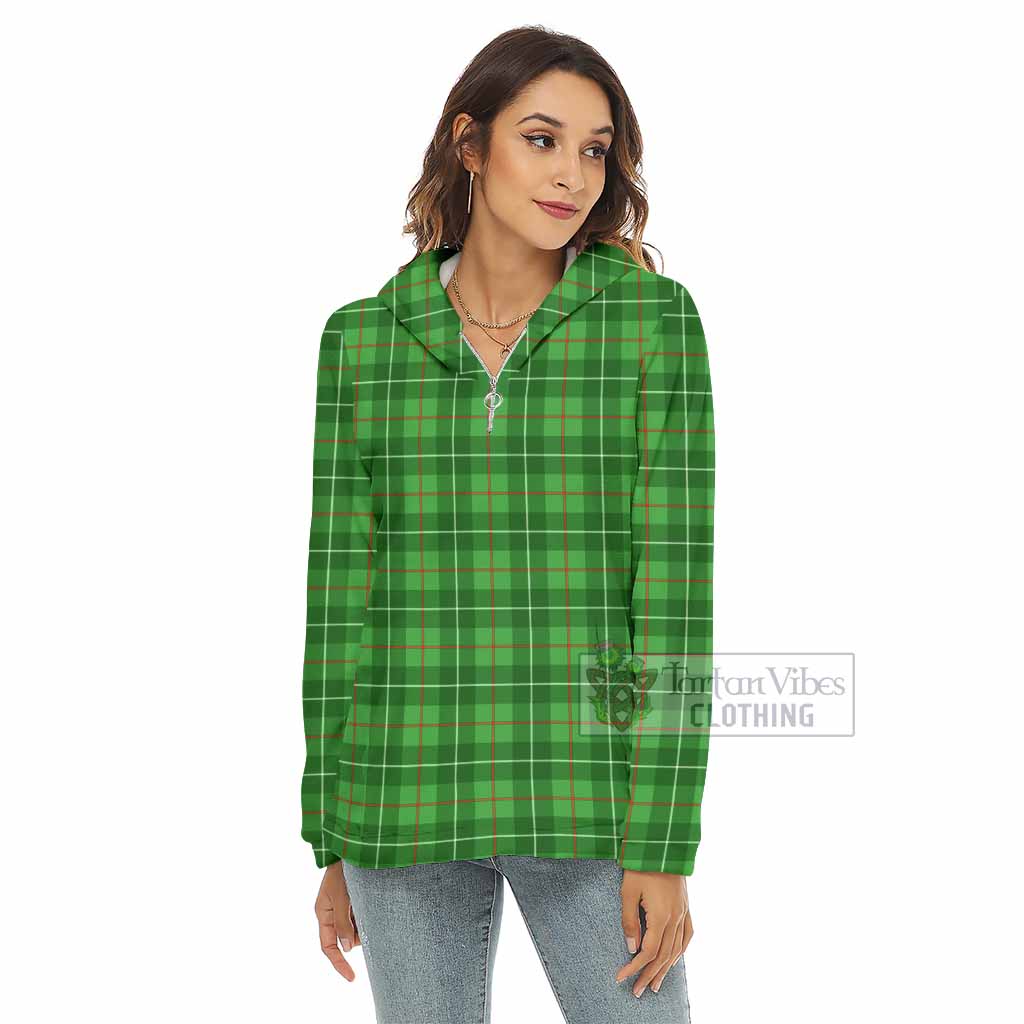 Tartan Vibes Clothing Galloway Tartan Women's Borg  Half Zip Fleece Hoodie