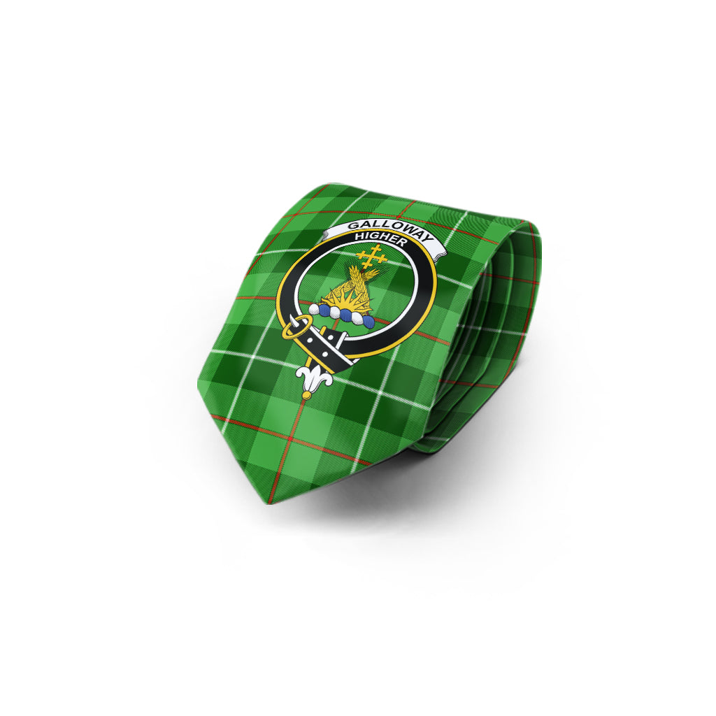 Galloway Tartan Classic Necktie with Family Crest - Tartan Vibes Clothing