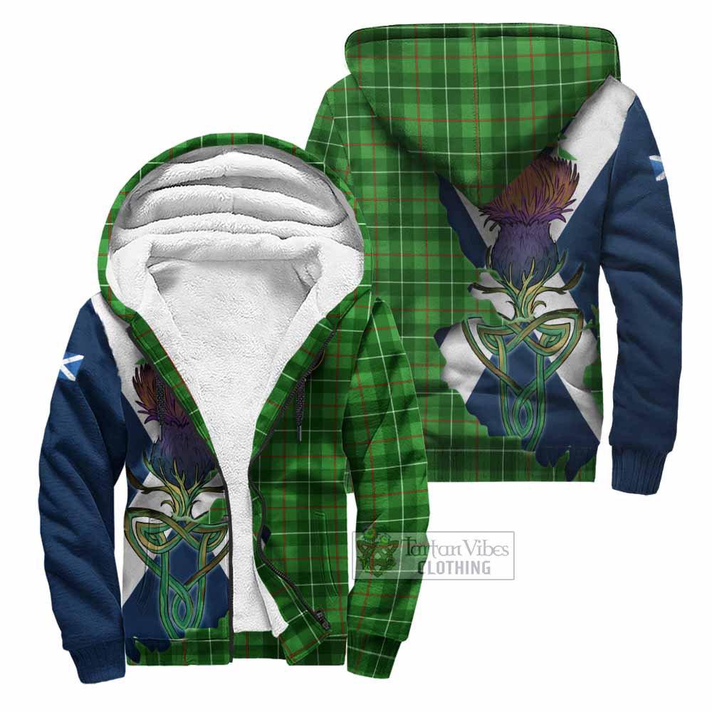 Galloway Tartan Family Crest Sherpa Hoodie Scottish Thistle Celtic Inspired Unisex - Tartan Vibes Clothing