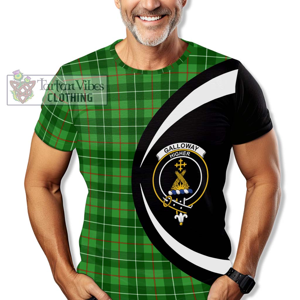 Tartan Vibes Clothing Galloway Tartan T-Shirt with Family Crest Circle Style