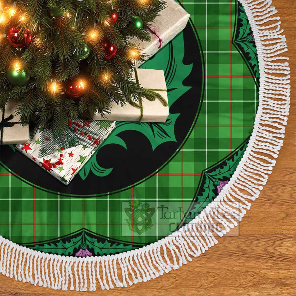 Tartan Vibes Clothing Galloway Tartan Christmas Tree Skirt Scottish Thistle Style