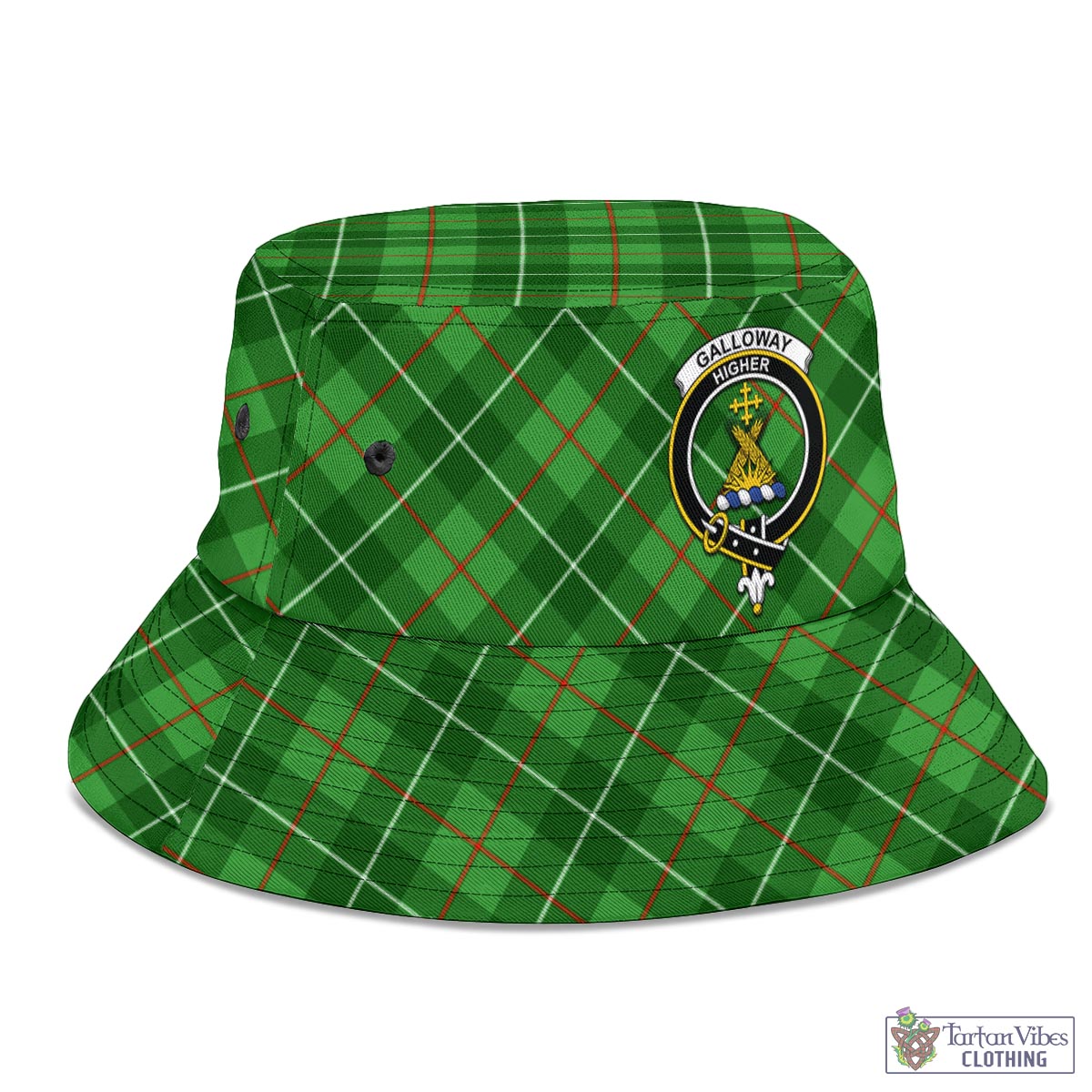 Tartan Vibes Clothing Galloway Tartan Bucket Hat with Family Crest