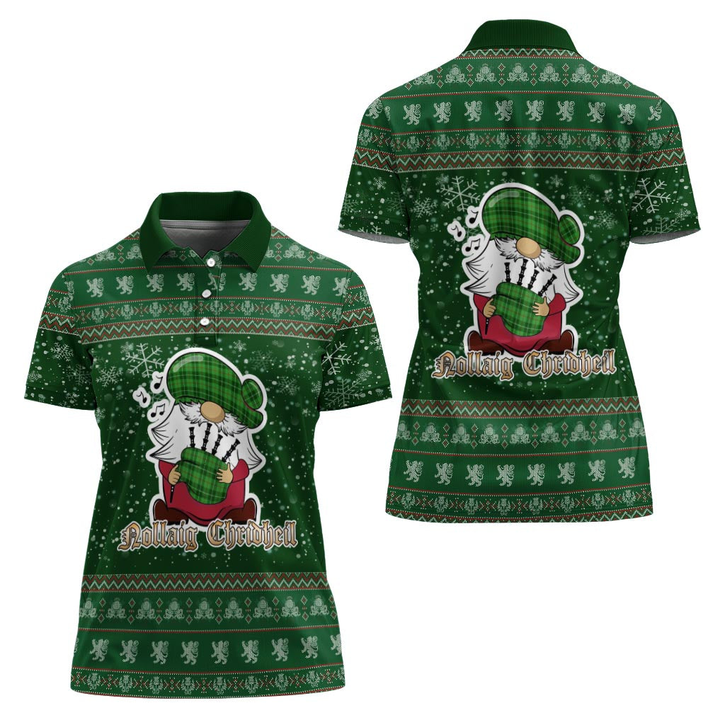 Galloway Clan Christmas Family Polo Shirt with Funny Gnome Playing Bagpipes - Tartanvibesclothing