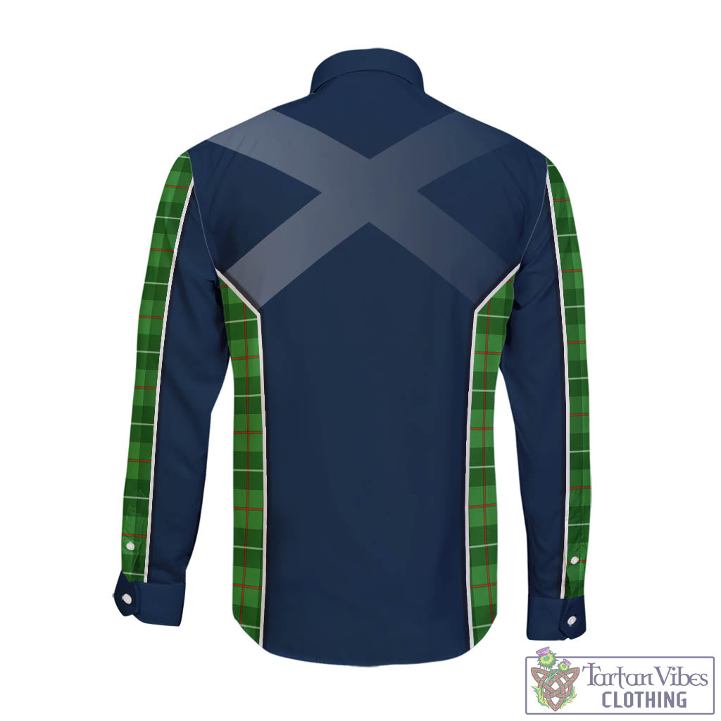 Tartan Vibes Clothing Galloway Tartan Long Sleeve Button Up Shirt with Family Crest and Lion Rampant Vibes Sport Style