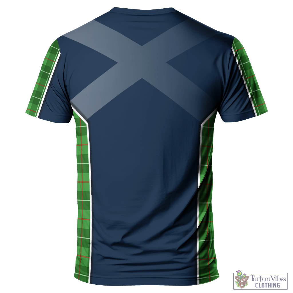 Tartan Vibes Clothing Galloway Tartan T-Shirt with Family Crest and Scottish Thistle Vibes Sport Style