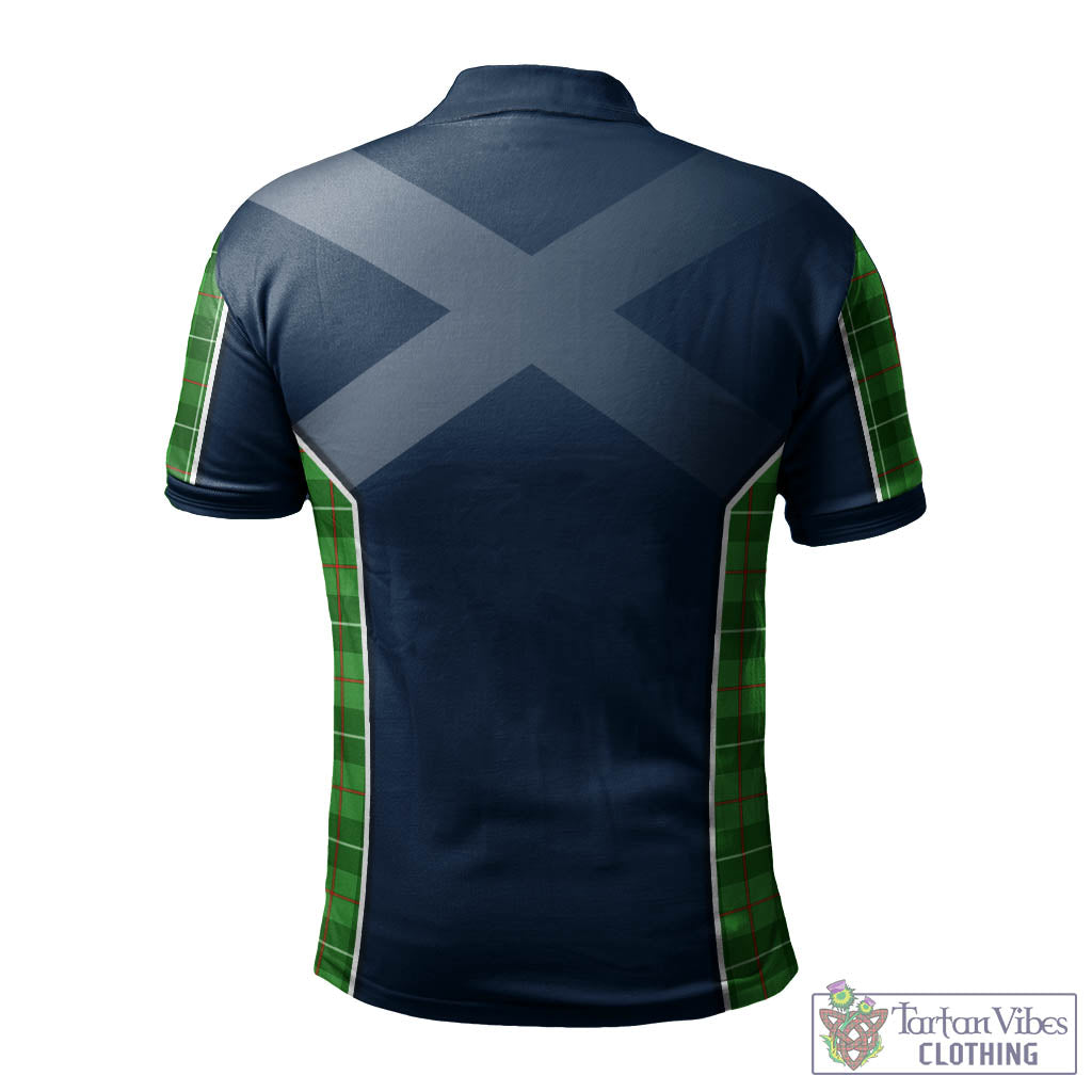 Tartan Vibes Clothing Galloway Tartan Men's Polo Shirt with Family Crest and Scottish Thistle Vibes Sport Style