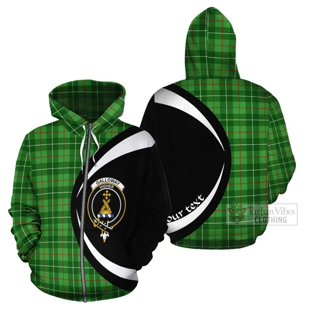 Tartan Vibes Clothing Galloway Tartan Cotton Hoodie with Family Crest Circle Style