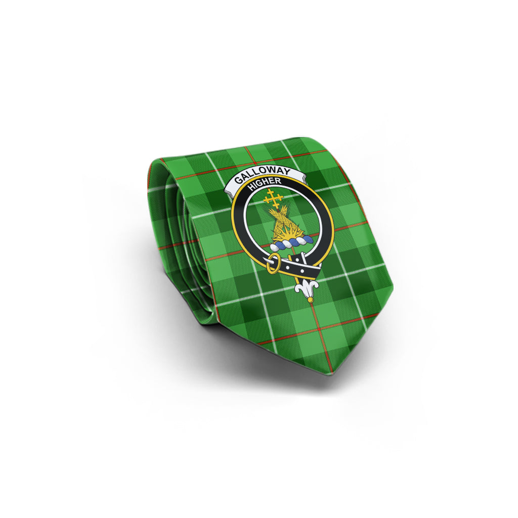 Galloway Tartan Classic Necktie with Family Crest - Tartan Vibes Clothing