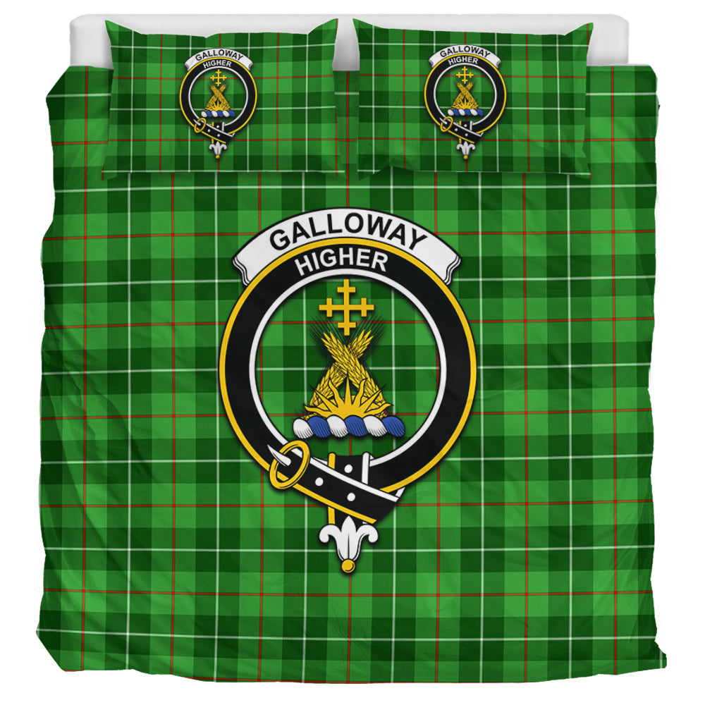 Galloway Tartan Bedding Set with Family Crest UK Bedding Set UK Super King 104*94 inch - Tartan Vibes Clothing